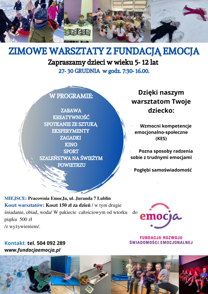 Warsztaty dla dzieci w grudniu 2022 w Lublinie